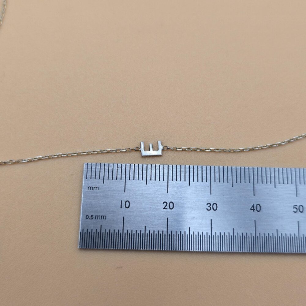 20.5 + 2 Inch Sterling Silver Letter E Necklace A5507 - Picture 5 of 6